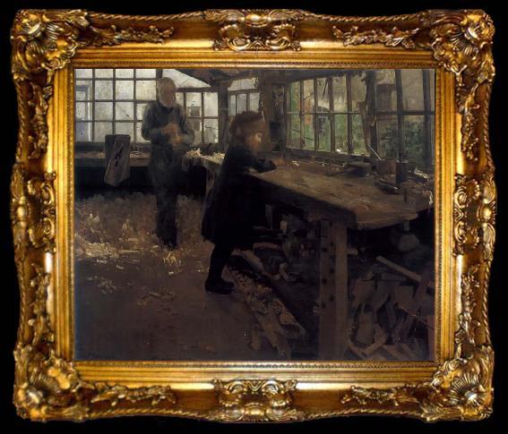 framed  William Stott of Oldham Grandfather-s Workshop, ta009-2